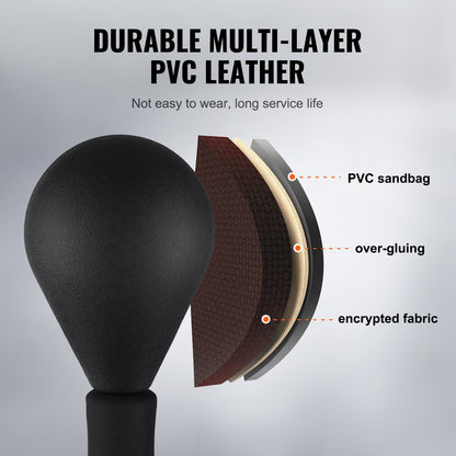 Punching Bag, Reflex Boxing Bag for Teenagers and Adults, Height Adjustable Free Standing Strike Bag Set with Boxing Gloves and Stand, Speed Bag for Training, Boxing Equipment, Stress Relief and Fitness