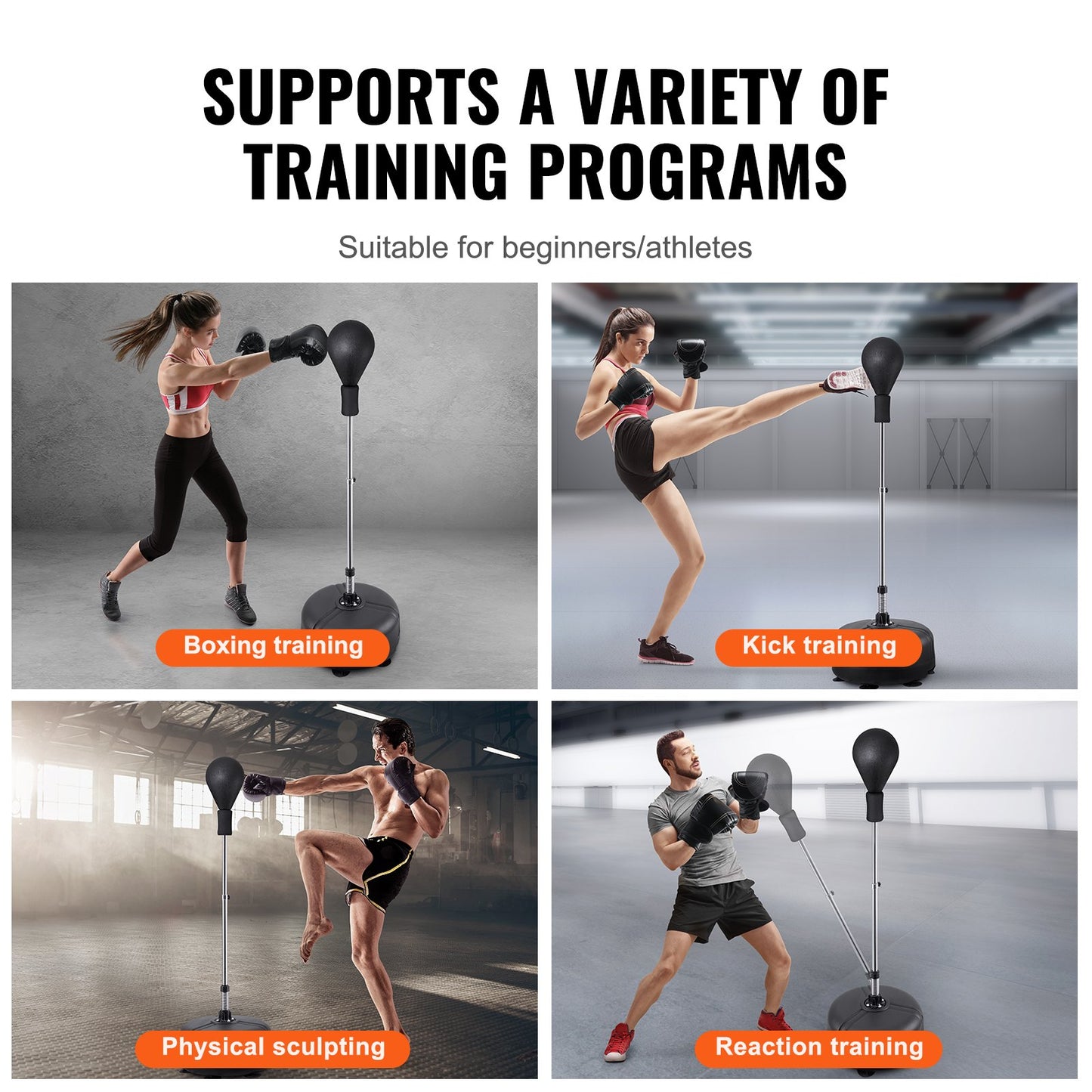 Punching Bag, Reflex Boxing Bag for Teenagers and Adults, Height Adjustable Free Standing Strike Bag Set with Boxing Gloves and Stand, Speed Bag for Training, Boxing Equipment, Stress Relief and Fitness