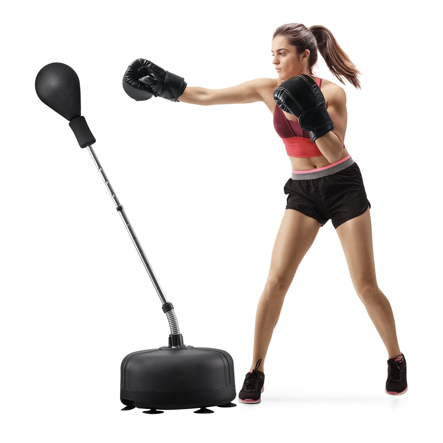 Punching Bag, Reflex Boxing Bag for Teenagers and Adults, Height Adjustable Free Standing Strike Bag Set with Boxing Gloves and Stand, Speed Bag for Training, Boxing Equipment, Stress Relief and Fitness