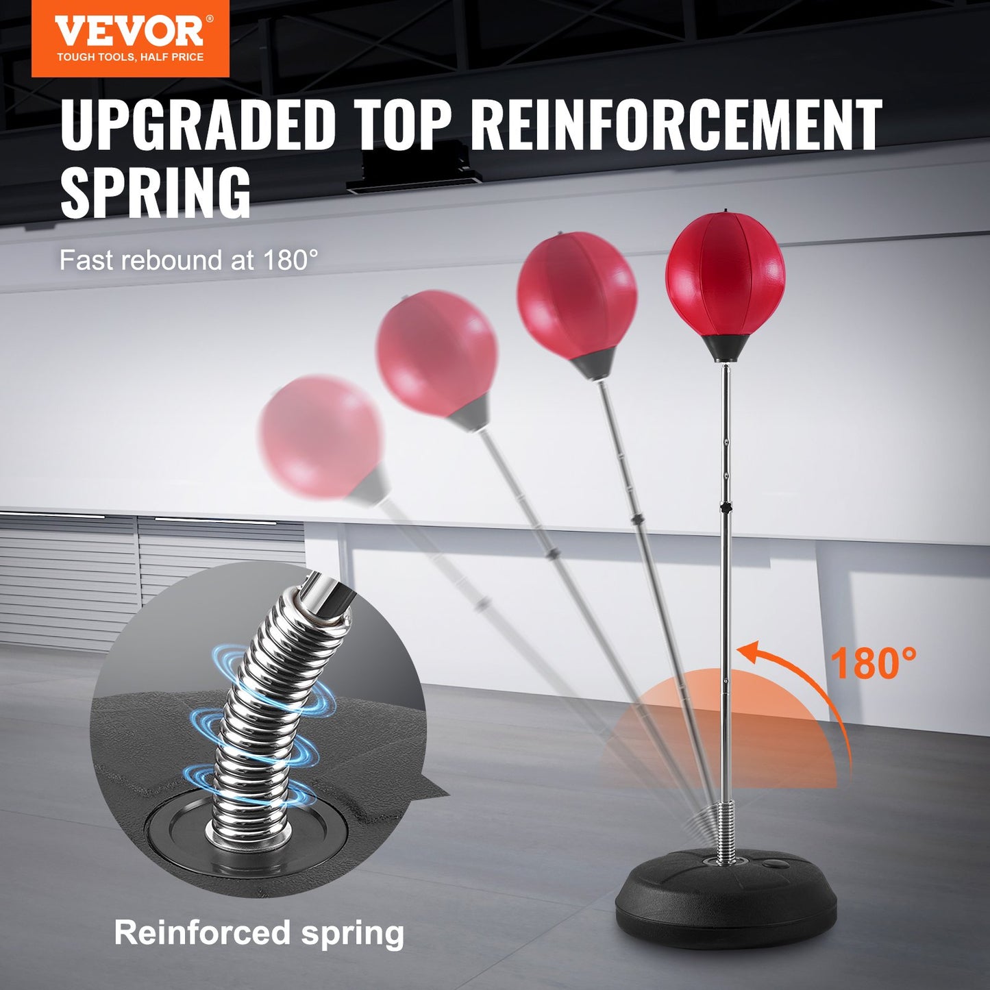 Punching Bag, Reflex Boxing Bag for Kids and Adults, Height Adjustable Free Standing Strike Bag Set with Boxing Gloves and Stand, Workout Speed Bag for Home Gym Training, Stress Relief and Fitness