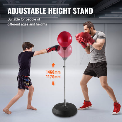 Punching Bag, Reflex Boxing Bag for Kids and Adults, Height Adjustable Free Standing Strike Bag Set with Boxing Gloves and Stand, Workout Speed Bag for Home Gym Training, Stress Relief and Fitness
