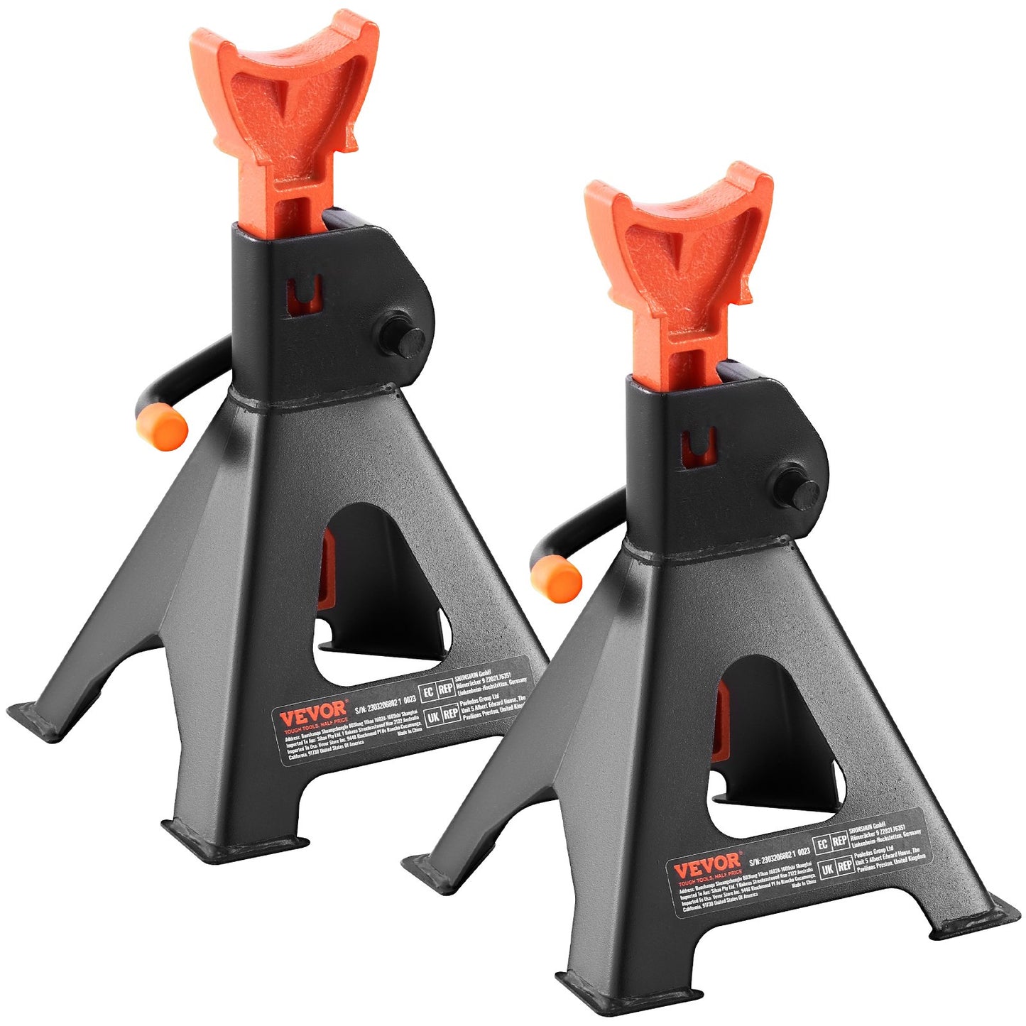Jack Stand, 3 Ton (6,000 lbs) Capacity Car Jack Stand, 10.8-16.3 Inch Adjustable Height, for Lifting SUV, Pickup, Car and UTV/ATV, Red, 1 Pair