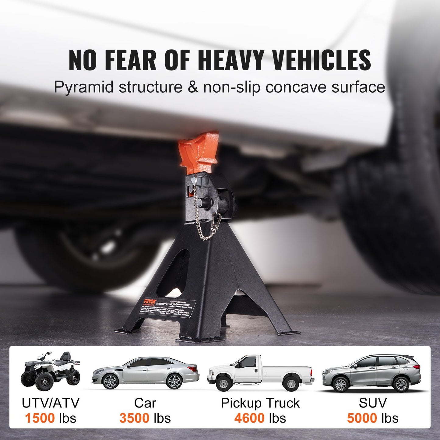 Wagenheberständer, 3 Tonnen (6.000 lbs) Kapazität, Wagenheberständer mit Doppelverriegelung, 10,8-16,3 Zoll höhenverstellbar, zum Anheben von SUV, Pickup, Auto und UTV/ATV, Rot, 1 Paar