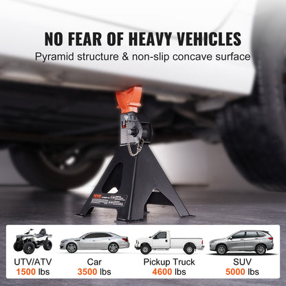 Wagenheberständer, 3 Tonnen (6.000 lbs) Kapazität, Wagenheberständer mit Doppelverriegelung, 10,8-16,3 Zoll höhenverstellbar, zum Anheben von SUV, Pickup, Auto und UTV/ATV, Rot, 1 Paar