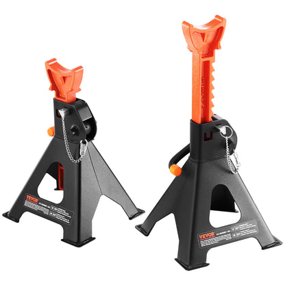 Wagenheberständer, 3 Tonnen (6.000 lbs) Kapazität, Wagenheberständer mit Doppelverriegelung, 10,8-16,3 Zoll höhenverstellbar, zum Anheben von SUV, Pickup, Auto und UTV/ATV, Rot, 1 Paar