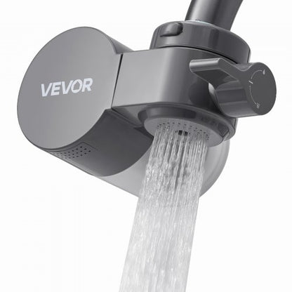 Faucet Mount Water Filter, Horizontal Water Purifier for Sink Tap, Carbon Fiber Filters, Removes Chlorine Lead with 1 Filter, Fits Most Kitchen or Bathroom Faucets, Gray