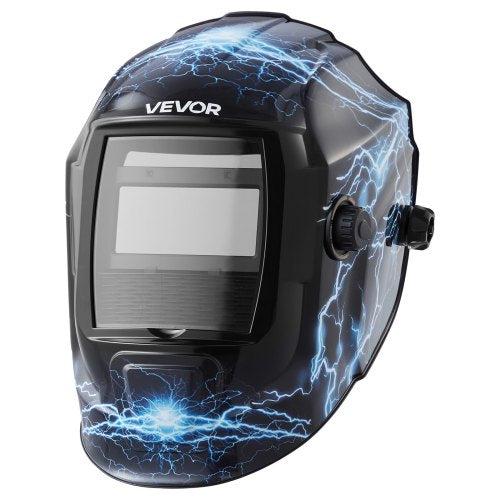 Welding Helmet Auto Darkening, 3.66" x 1.69" True Color Welding Hood, Solar Powered Welder Mask 2 Arc Sensors, Shade 4/9-13 for TIG MIG ARC Weld Grinding - CRIUS Series (Blue Lightning Pattern)