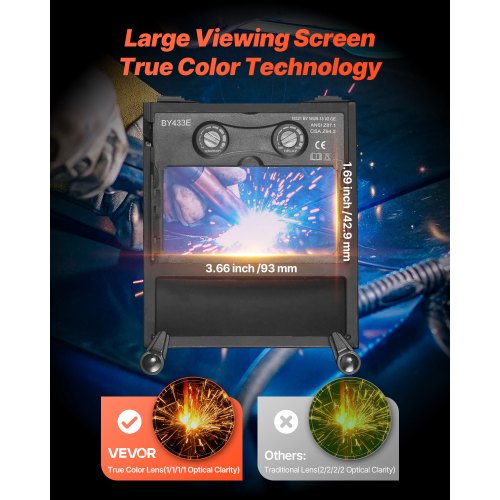 svetshjälm automatisk nedbländning, 93 x 43 mm svetshuva i äkta färg, soldriven svetsmask med 2 ljusbågssensorer, skugga 4/9-13 för TIG MIG ARC-svetsning och slipning - CRIUS-serien (mattsvart) |  EU