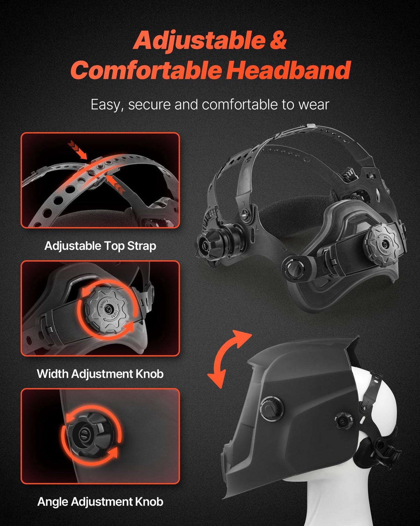 Welding Helmet Auto Darkening, 3.66" x 1.69" True Color Welding Hood, Solar Powered Welder Mask 2 Arc Sensors, Shade 4/9-13 for TIG MIG ARC Weld Grinding - CRIUS Series (Matte Black)