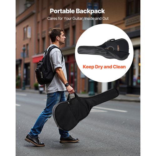 41-Zoll-Cutway-Akustikgitarre, Anfänger-Set mit Gigbag für Erwachsene, Schwarz