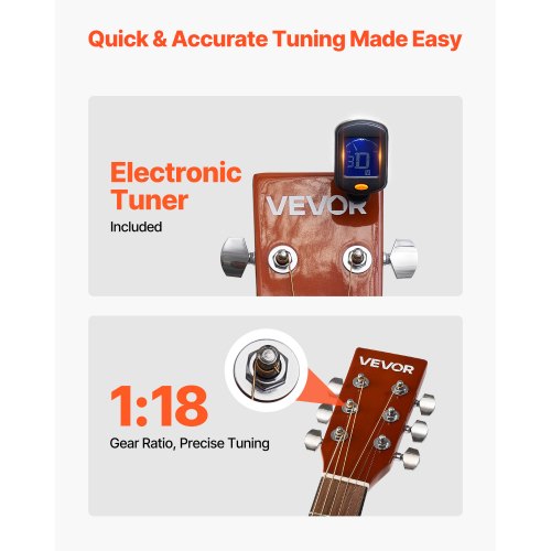 41-Zoll-Cutway-Akustikgitarre, Anfänger-Set, Gigbag für Erwachsene, Sunburst