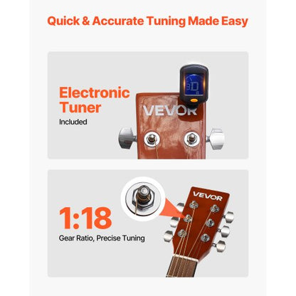 41-Zoll-Cutway-Akustikgitarre, Anfänger-Set, Gigbag für Erwachsene, Sunburst