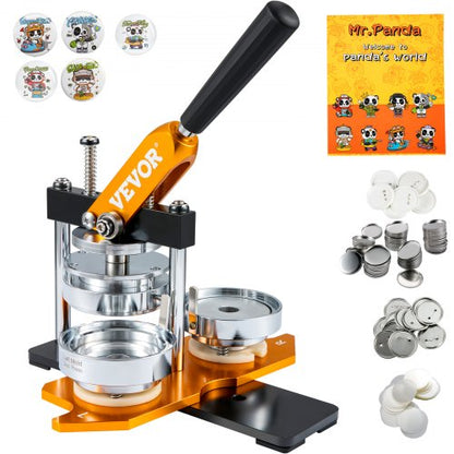 Button Maker Machine, 75 mm (3 inch) Badge Punch Press Kit, Children DIY Gifts Pin Maker, Button Making Supplies with 500pcs Button Parts & Circle Cutter & Magic Book