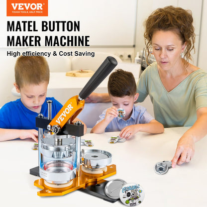 Button Maker Machine, 75mm (3 inch) Badge Punch Press Kit, Kids DIY Gifts Pin Maker, Button Making Accessories with 100pcs Button Parts &amp; Circle Cutter &amp; Magic Book