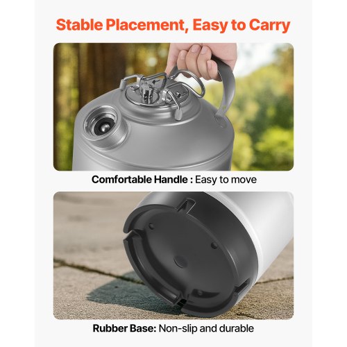 Rengöringsfat, 6,5L Fatledningsrengöringskit med D-kopplingsanslutning och gummibas, Ölledningsrengöring Används för rengöring av ölledningar, 304 rostfritt stål Kegerator ölledningsrengöringskit |  EU