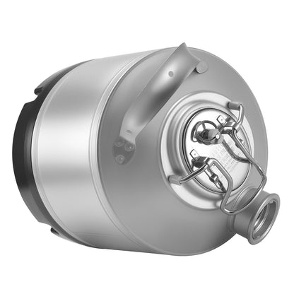 Cleaning Keg, 1.75 Gallon/6.5L Keg Line Cleaning Kit with D Coupler Connection & Rubber Base, Beer Lines Cleaner Used for Beer Line Cleaning, 304Stainless Steel Kegerator Beers Lines Cleaner Kit