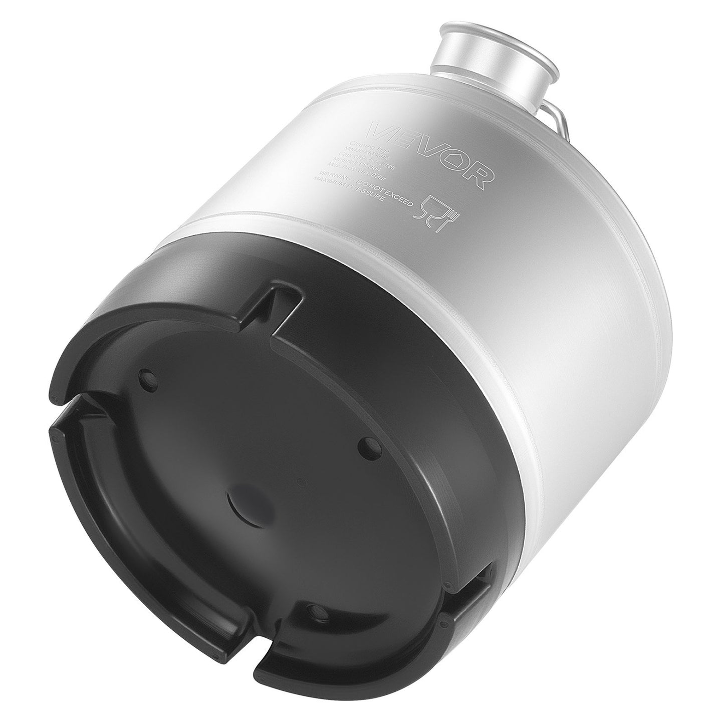 Cleaning Keg, 1.75 Gallon/6.5L Keg Line Cleaning Kit with D Coupler Connection & Rubber Base, Beer Lines Cleaner Used for Beer Line Cleaning, 304Stainless Steel Kegerator Beers Lines Cleaner Kit