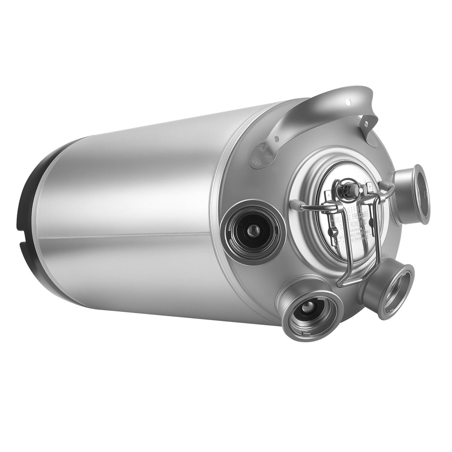 Cleaning Keg, 5 Gallon/19L Keg Line Cleaning Kit with 4 D Coupler Connections & Rubber Base, Beer Lines Cleaner Used for Beer Line Cleaning, 304 Stainless Steel Kegerator Beers Lines Cleaner Kit