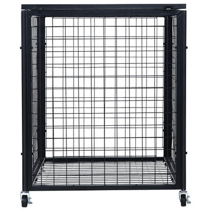 Rolling Sports Ball Storage Cart, Lockable Basketball Cage with Double Lid, Sports Equipment Holder for Indoor Outdoor, Steel Storage Rack for Garage, Playgroup, Gym and Schools