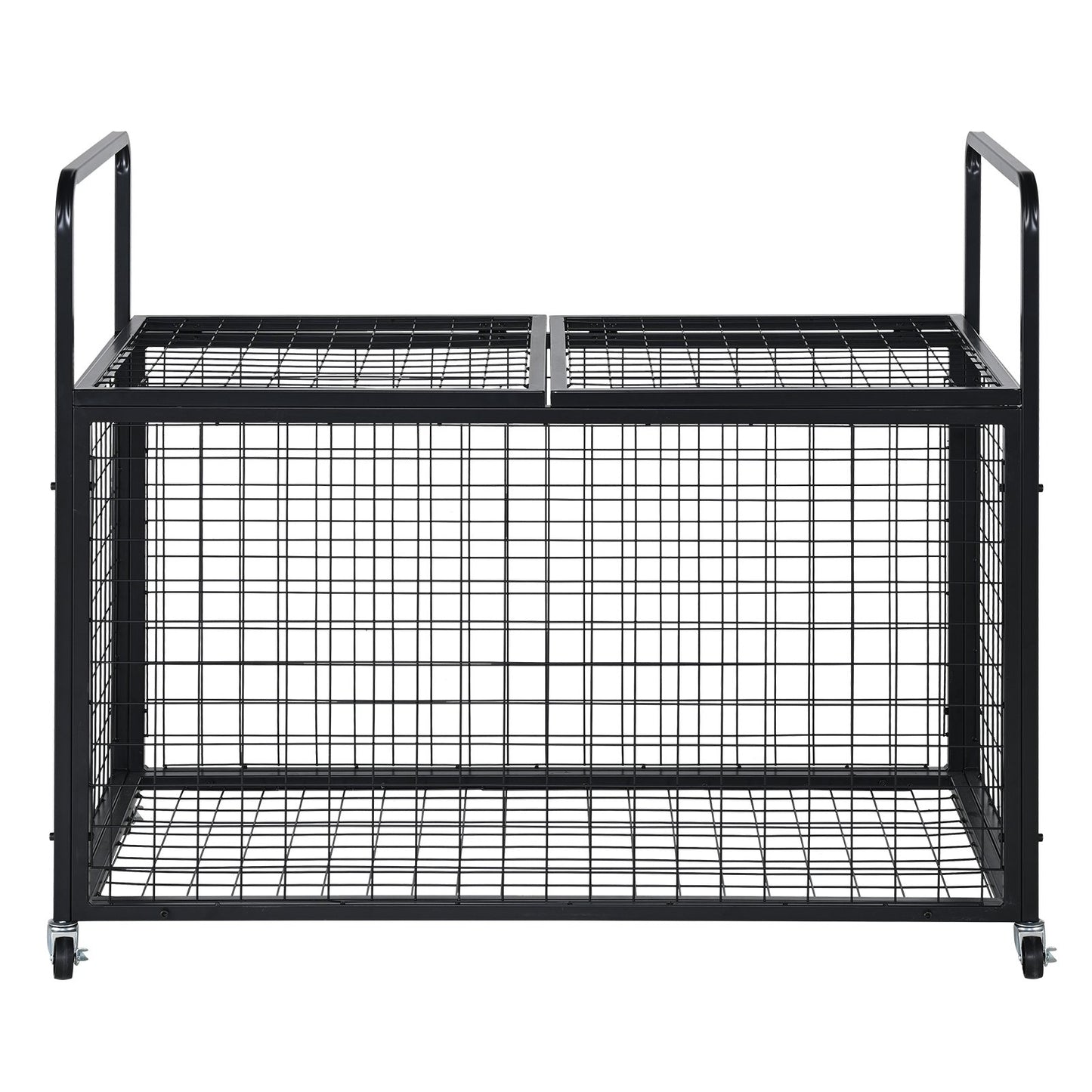 Rolling Sports Ball förvaringsvagn, låsbar basketbur med dubbla lock, sportutrustningshållare för inomhus utomhus, förvaringsställ i stål för garage, lekgrupp, gym och skolor