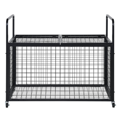 Rolling Sports Ball förvaringsvagn, låsbar basketbur med dubbla lock, sportutrustningshållare för inomhus utomhus, förvaringsställ i stål för garage, lekgrupp, gym och skolor