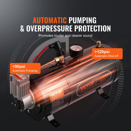 12V luftkompressor med 0,8 Gal/3L tank inbyggt lufthornskompressorsystem