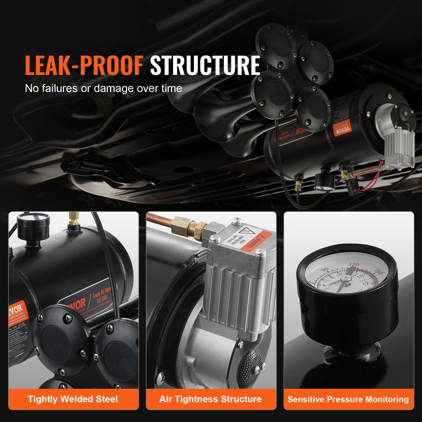 12V luftkompressor med 0,8 Gal/3L tank inbyggt lufthornskompressorsystem