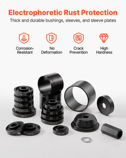 Wheel Bearing Press Kit, 23 PCS FWD Bearing Puller Tools, for Front Wheel Drive Bearing Removal and Installation, Wheel Bearing Tool with Sliding Screw, Bushings, Sleeve Plates, Storage Case