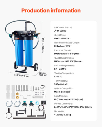 Spotless deionized water system Car wash system with integrated TDS meter