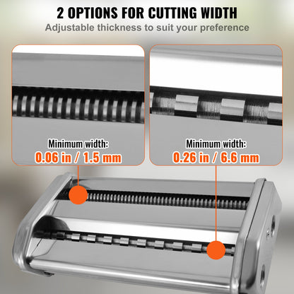 Pasta Maker Machine, 9 Adjustable Thickness Settings Noodle Maker, Stainless Steel Noodle Rollers and Cutter, Manual Hand Press, Pasta Making Kitchen Tool Kit, Perfect for Spaghetti Lasagna