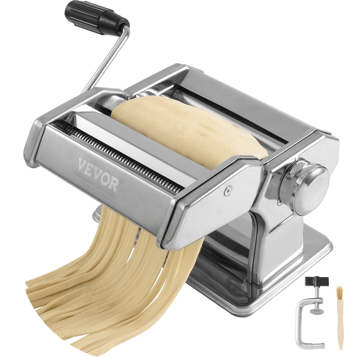Pasta Maker Machine, 9 Adjustable Thickness Settings Noodle Maker, Stainless Steel Noodle Rollers and Cutter, Manual Hand Press, Pasta Making Kitchen Tool Kit, Perfect for Spaghetti Lasagna