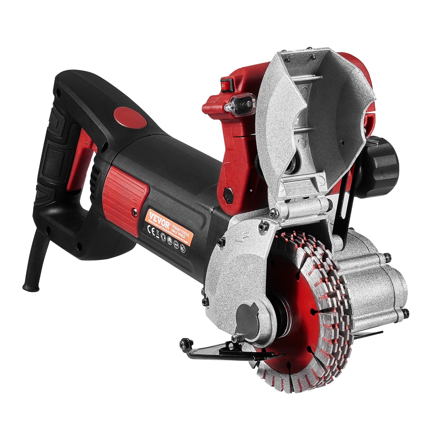 Wall Chaser 34 mm Cutting Depth Wall Groove Cutting Machine 42 mm Cutting Width Wall Cutting Machine 4800W Wall Cutting Machine With 5 Saw Blades 125 mm Diameter 6200r/Min with Infrared Beam