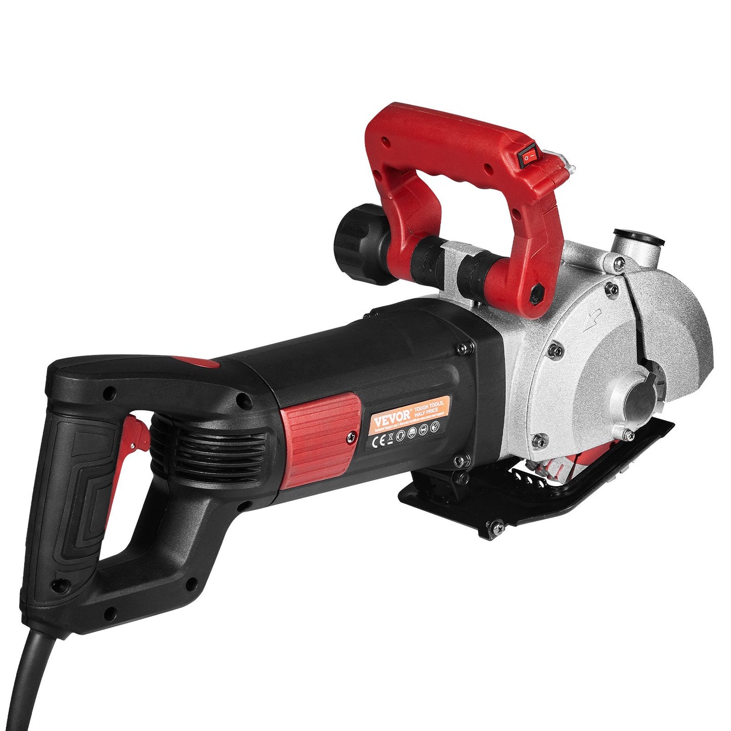 Wall Chaser 34 mm Cutting Depth Wall Groove Cutting Machine 42 mm Cutting Width Wall Cutting Machine 4800W Wall Cutting Machine With 5 Saw Blades 125 mm Diameter 6200r/Min with Infrared Beam