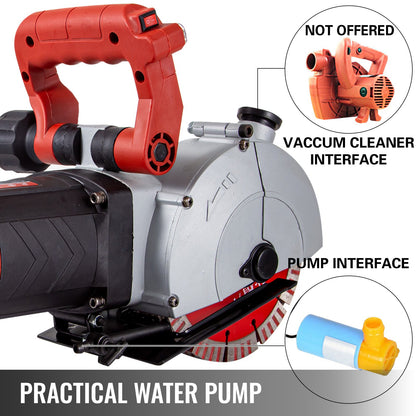 4800W Wall Chaser 38mm/1.5" Cutting Width,Wall Groove Cutting Machine 52mm/2" Cutting Depth,Wall Slotting Machine With 5 Saw Blades 6.3" Diameter 5000r/Min,One-time Forming Dustless