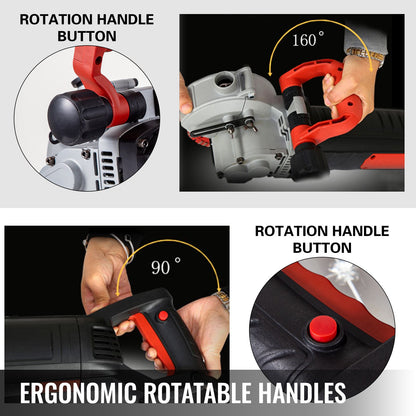 4800W Wall Chaser 38mm/1.5" Cutting Width,Wall Groove Cutting Machine 52mm/2" Cutting Depth,Wall Slotting Machine With 5 Saw Blades 6.3" Diameter 5000r/Min,One-time Forming Dustless