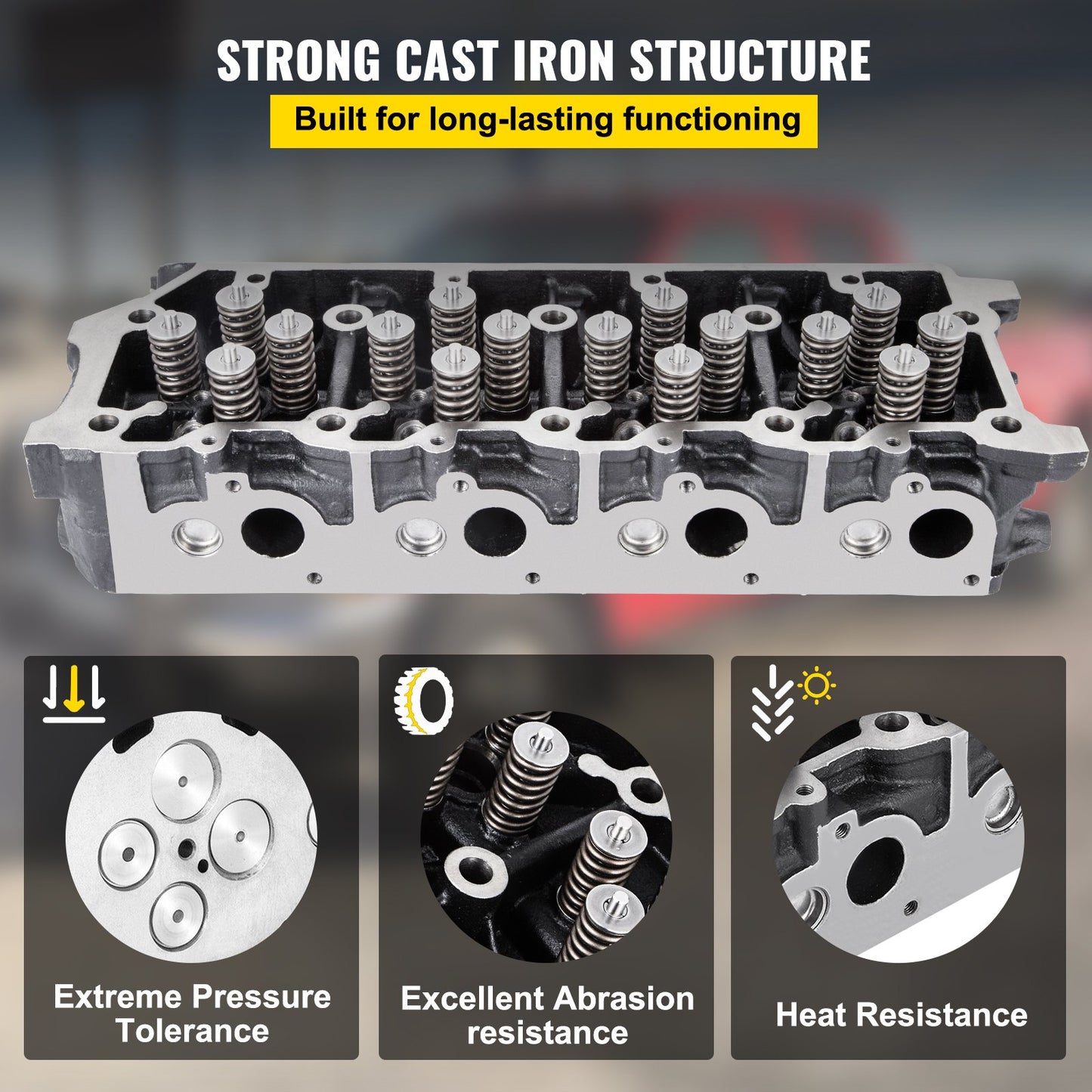 Cylinder Head Assembled, Engine Cylinder Head Assembly Replacement 6.4L, Cast Iron Cylinder Head Fit for 08-10 Ford F250 F350 F450 F550