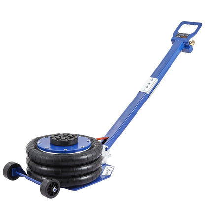 Air Jack, 3 Ton/6600 lbs Triple Bag Air Jack, Airbag Jack with Six Steel Tubes, Lifts Up to 17.7", 3-5s Quick Lifting Pneumatic Jack, with Adjustable Long Handles for Cars, Garage, Repair (Blue)
