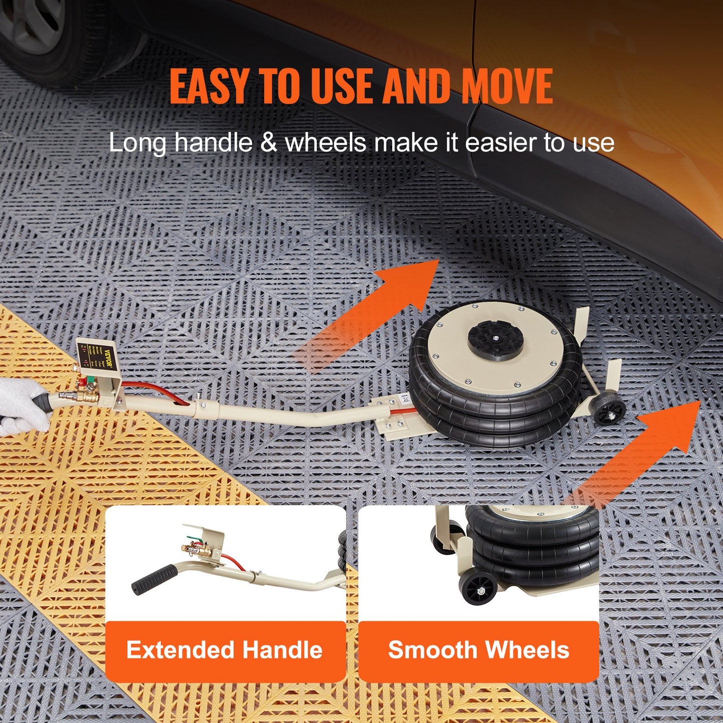 Triple Bag Air Jack 3 Ton/6600 lbs pneumatiskt uttag för bil-SUV-lyft