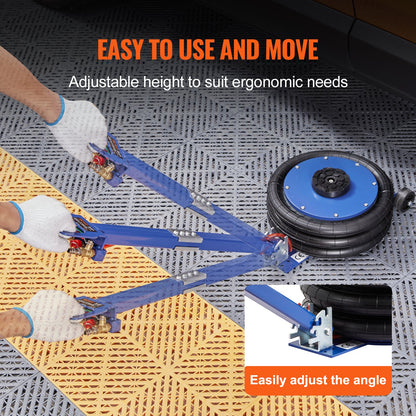 Air Jack, 5 Ton/11000 lbs Triple Bag Air Jack, Airbag Jack with Six Steel Tubes, Lifts Up to 18.5 Inch/470 mm, 3-5 s Quick Lifting Pneumatic Jack, with Adjustable Handle for Car, Garage, Repair