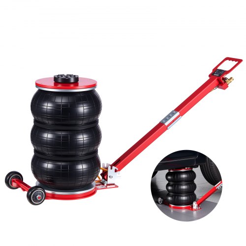 Air Jack, 5 Ton/11023 lbs Triple Bag Air Jack, Airbag with Six Steel Pipes, Lift Up to 18.3 inch/464 mm, 4-10 s Fast Lifting Pneumatic with Adjustable Long Handle for Cars, SUVs, Pickup Trucks