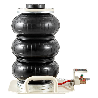 Luftwagenheber, 3 Tonnen/6600 lbs, Dreifach-Luftwagenheber, Luftwagenheber mit Luftsack, Hubhöhe bis zu 450 mm, 3-5 Sekunden Schnellhub-Luftwagenheber, mit seitlichem Griff für Autos, Garage, Reparatur (Beige)