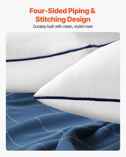 18 x 18 in Throw Pillow Inserts, Set of 2, Firm and Fluffy Decorative Down Alternative Pillows with Polyester Fiber, Square White Cushion with Zipper, for Indoor Bed Couch Sofa and Living Room