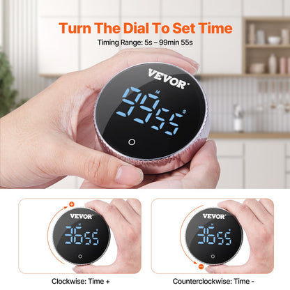 Digital Kitchen Timer, Magnetic Countdown Countup Timer with 3-inch Large LED Display, 3 Volume Levels & 2 Lighting Modes, Digital Visual Timer Ideal for Cooking Classroom Studying Fitness