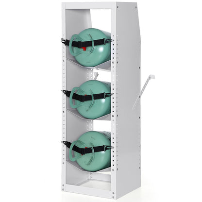 Refrigerant Tank Rack, with 3 x 30-50lb Cylinder Tanks, Cylinder Tank Rack 14.64x13.97x46.06 inches, Refrigerant Cylinder Rack Gas Cylinder Rack and Holder for Freon, Gases, Oxygen, Nitrogen