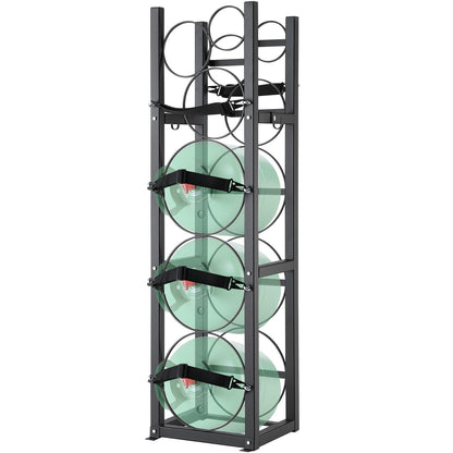 Refrigerant Tank Rack, with 3 x 30 lbs and other 3 small bottle tanks, cylinder tank rack 12.79x12.99x47.12 inches, refrigerant cylinder rack and holder for freon, gases, oxygen, nitrogen