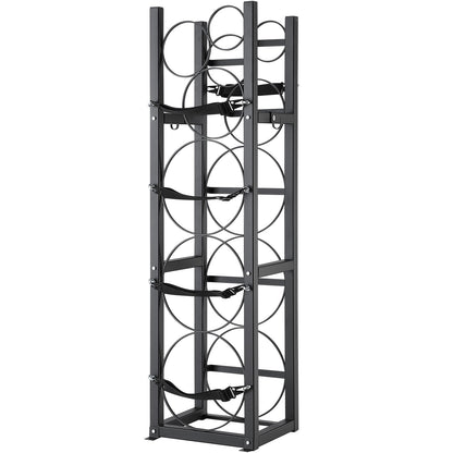 Refrigerant Tank Rack, with 3 x 30 lbs and other 3 small bottle tanks, cylinder tank rack 12.79x12.99x47.12 inches, refrigerant cylinder rack and holder for freon, gases, oxygen, nitrogen
