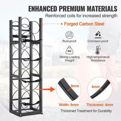 Refrigerant Tank Rack, with 3 x 30lbs and Other 3 Small Bottle Tanks, Cylinder Tank Rack 12.79x12.99x47.12 in, Refrigerant Cylinder Rack and Holders for Freon, Gases, Oxygen, Nitrogen