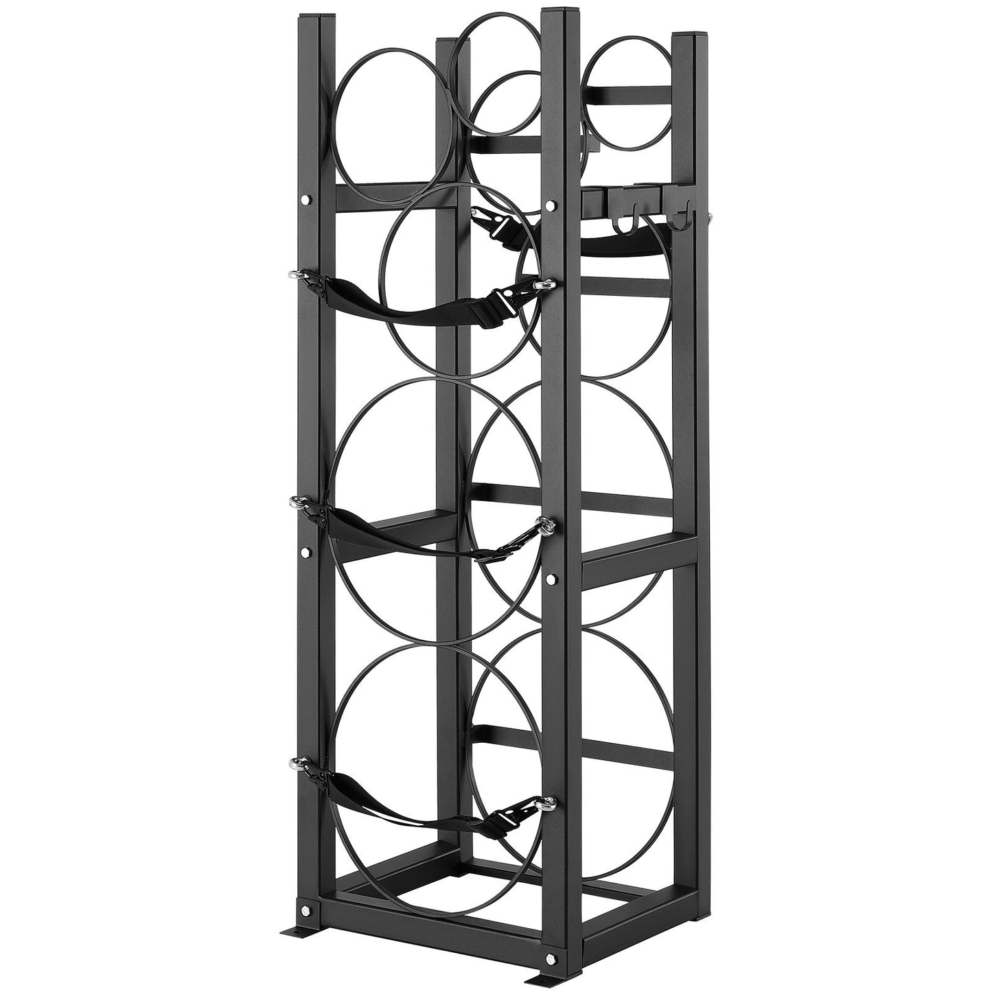 Refrigerant Tank Rack, with 2 x 30lbs and other 3 small bottle tanks, Cylinder Tank Rack 12.79x12.99x47.12 inches, Refrigerant Cylinder Rack and Holder for Freon, Gases, Oxygen, Nitrogen