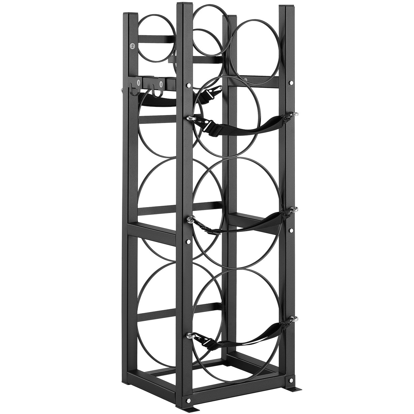 Refrigerant Tank Rack, with 2 x 30lbs and other 3 small bottle tanks, Cylinder Tank Rack 12.79x12.99x47.12 inches, Refrigerant Cylinder Rack and Holder for Freon, Gases, Oxygen, Nitrogen