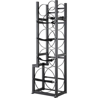 Refrigerant Tank Rack, with 1 x 50 lb, 2 x 30 lb and other 3 small bottle tanks, cylinder tank rack 15.55x12.99x49.8 inches, refrigerant cylinder rack and holder for freon, gases, oxygen, nitrogen